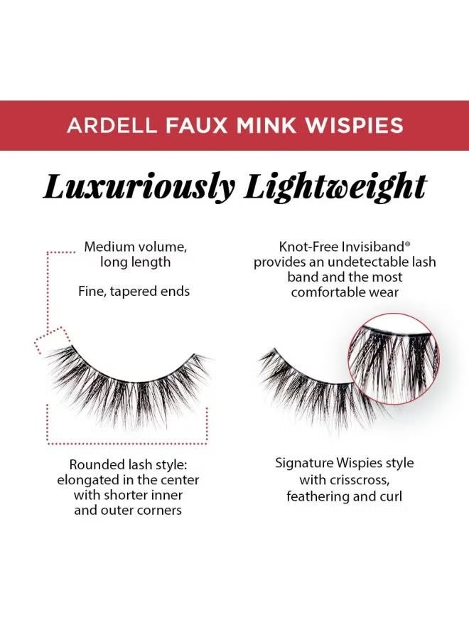 ARDELL FauxMink Wispies False Eyelashes Black - Image 2