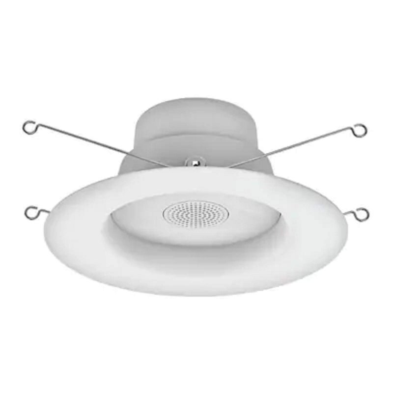 GE Lighting LED Speaker Recessed Downlight Fixture 6Inches Soft White Bluetooth Speaker Remote Included 1 Pack