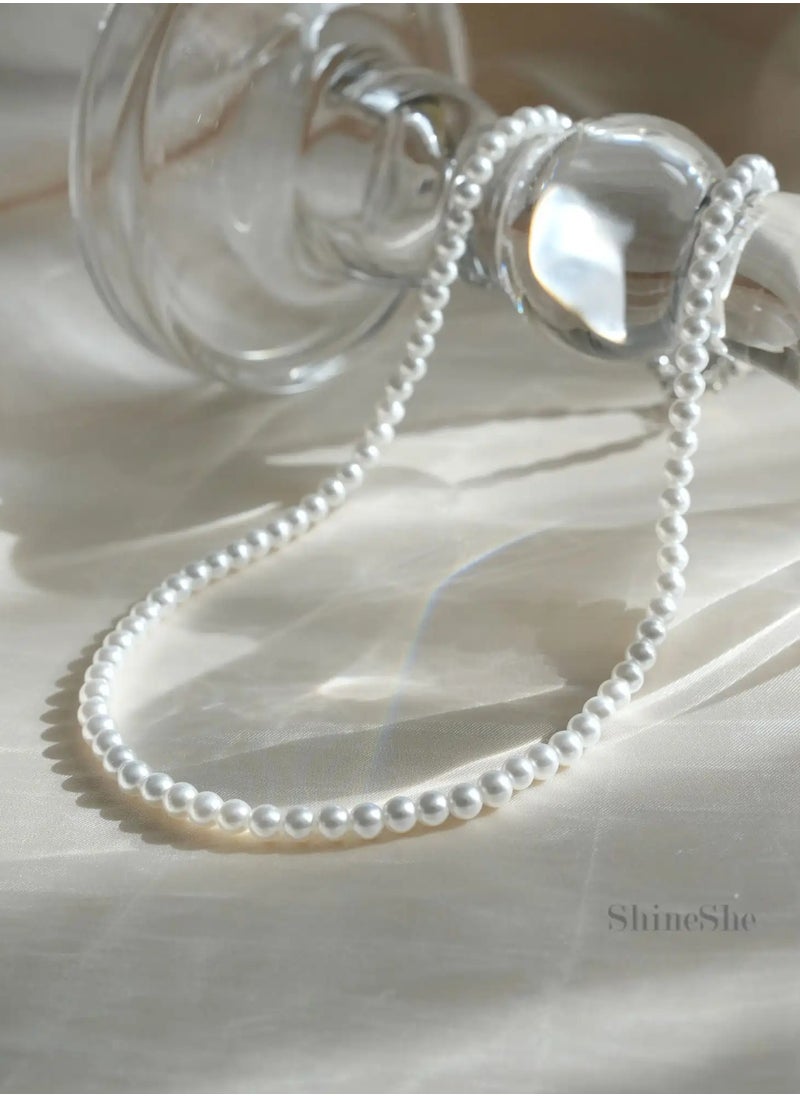 ShineShe New Graceful Charm Millet Pearl White Necklace(4mm), ShineShe  - Image 1