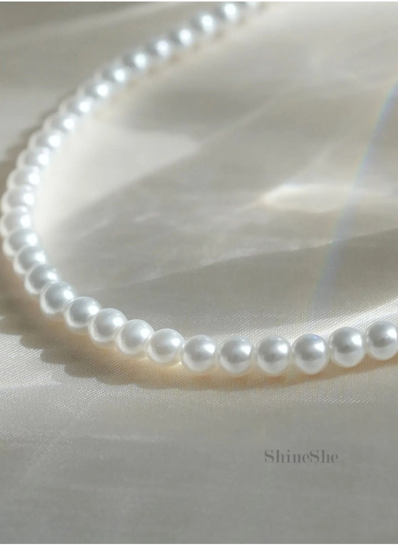 ShineShe New Graceful Charm Millet Pearl White Necklace(4mm), ShineShe  - Image 2
