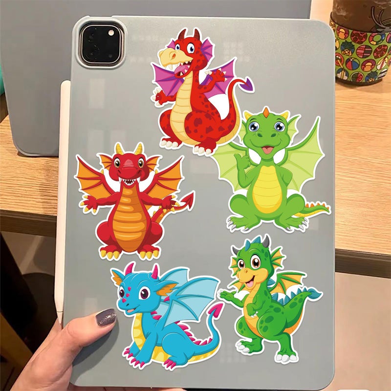 HJHEJST 24 Sheet Dragon Stickers Make Your Own Dragon Sticker for Kids 3+, Cartoon Make-a-face Sticker Girls Boys Dragons Birthday Party Decorations,DIY Dragons Craft Birthday Party Favor Supplies - Image 2