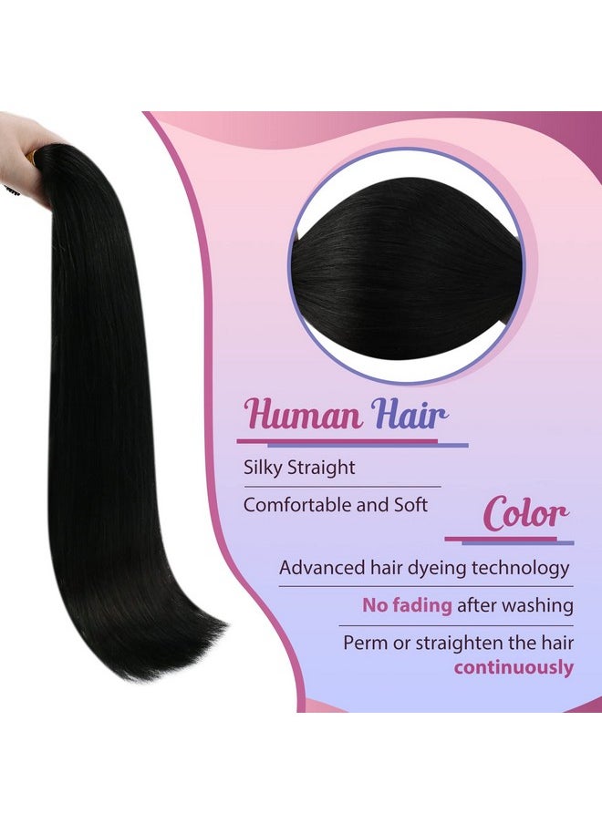 Sunny Hair [Hot] Sunny I Tip Hair Extensions Real Human Hair Jet Black Pre Bonded I Tips Hair Extensions Black Itip Natural Hair Extensions Cold Fusion I Tip Human Hair Extensions Black For Women 50G 20Inch  - Image 3