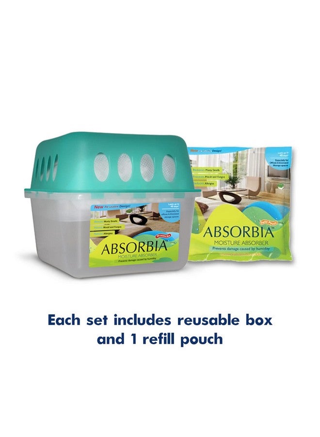 Absorbia Moisture Absorber | Absorbia Reusable Box w/Refill - Pack of 6 (800ml) | Dehumidifier for Basement, Storerooms, Spare Rooms & Lofts | Fights Against Moisture, Mould, Fungus & Musty Smells - Image 2