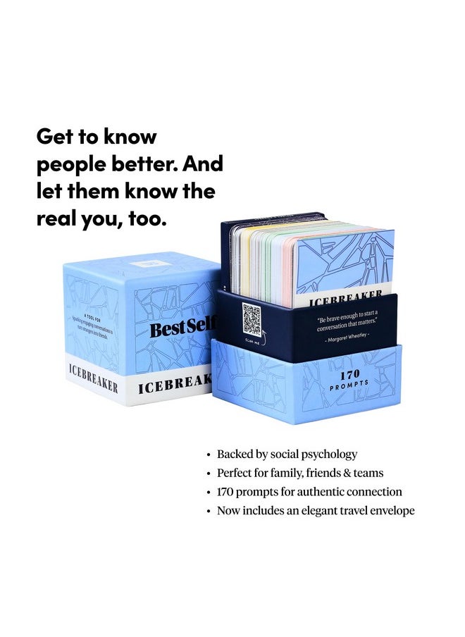 BestSelf Co. - Bestself Icebreaker Deck - Engaging Icebreaker Game With 170 Conversation Cards Prompts To Create Real Conversations For Friends, Coworkers, Family, Dates, Quality Conversation Cards - Image 1