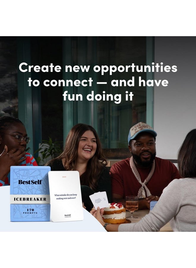 BestSelf Co. - Bestself Icebreaker Deck - Engaging Icebreaker Game With 170 Conversation Cards Prompts To Create Real Conversations For Friends, Coworkers, Family, Dates, Quality Conversation Cards - Image 1