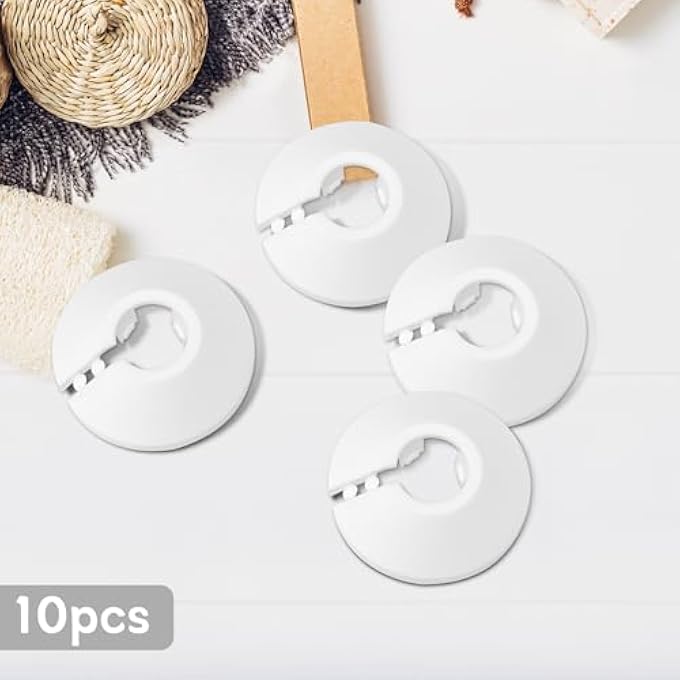 10 PCS PLASTIC RADIATOR PIPE COVERS WHITE RADIATOR PIPE COVERS PIPE COVERS WHITE PIPE DECORATION COVER COLLARS RADIATOR PIPE WATER PIPE COVER FIT FOR 12 MM DIAMETER PIPEWHITE - Image 3