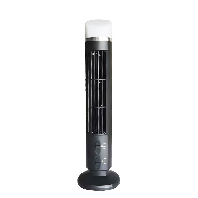 Oscillating Tower Fan 3-Speed Silent Black - 360° Rotating Space-Saving Design - Portable With Built-in Handle for Bedroom Living Room Home Office - Image 1