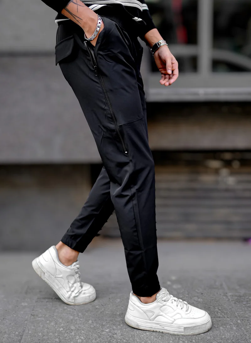 Maniac Maniac Mens Solid Black Nylon Cargo