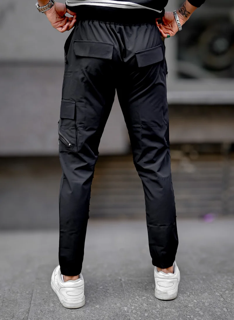 Maniac Maniac Mens Solid Black Nylon Cargo