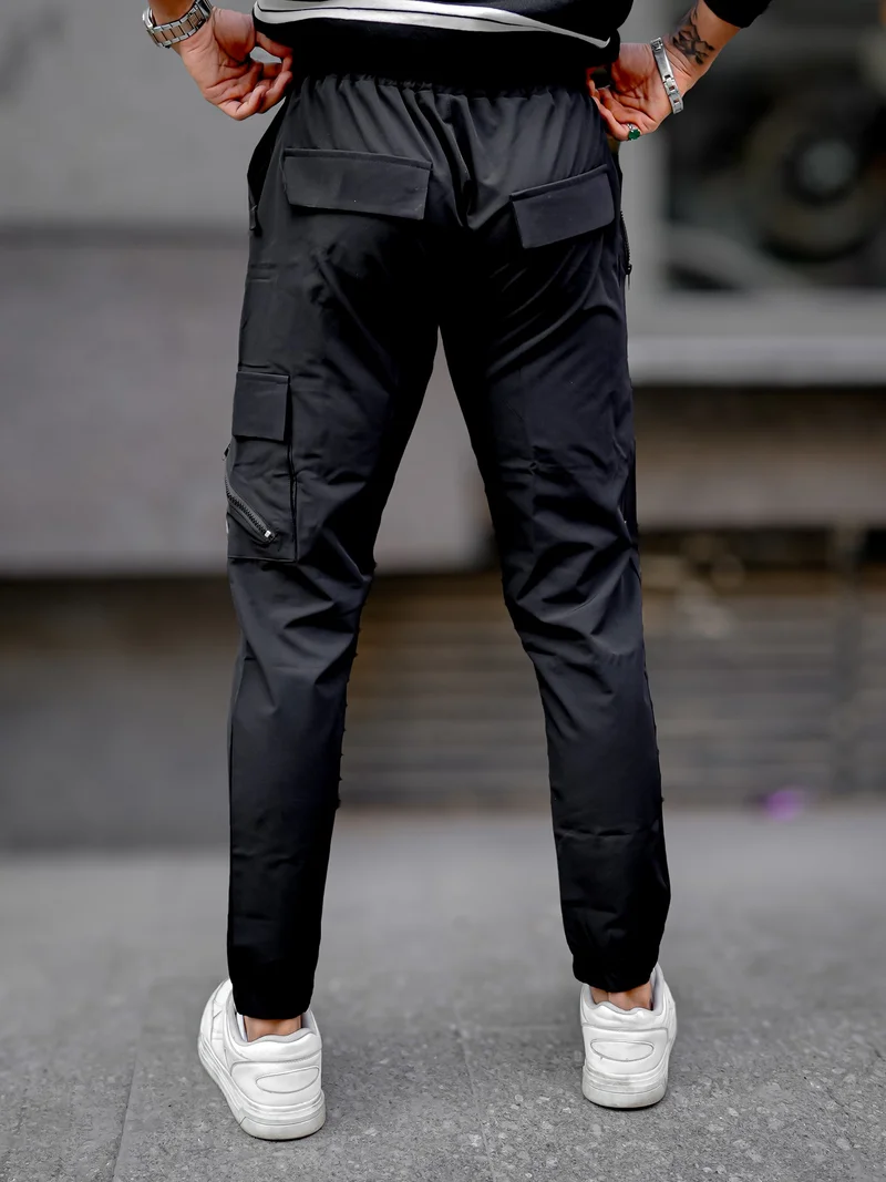 Maniac Maniac Mens Solid Black Nylon Cargo