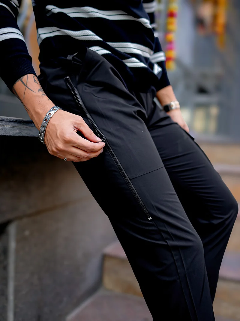 Maniac Maniac Mens Solid Black Nylon Cargo