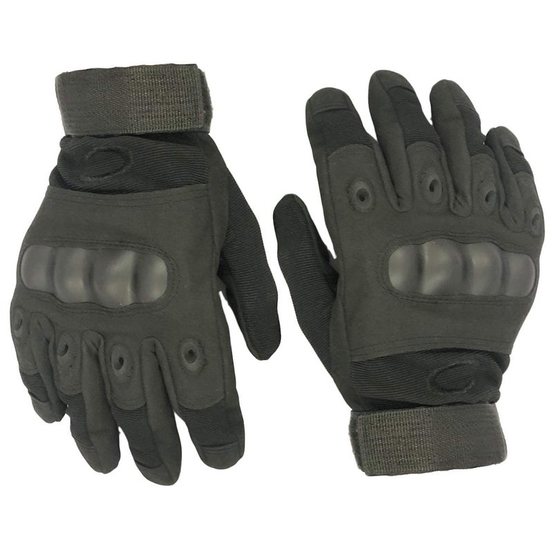 ZaySoo Full Finger Hard Knuckle Motorcycle Army Shooting Tactical Outdoor Breathable Gym & Fitness Cycling Riding Gloves for Boys & Men(Size:M, Black) - Microfiber - Image 5