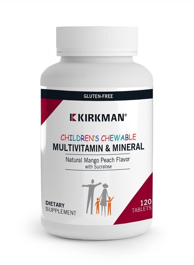 Kirkman Children's Chewable Multivitamin & Mineral Wafers - 120 Tablets - Potent Broad Spectrum Vitamin/Mineral Supplement - with Coenzyme Q-10 (CoQ10) - Natural Mango Peach Flavor - Image 1