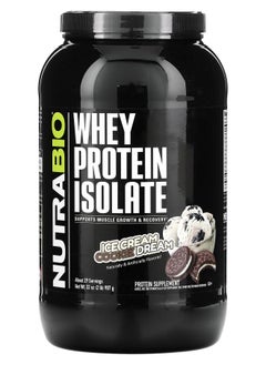 NutraBio Whey Protein Isolate Ice Cream Cookie Dream 2 lb (907 g) 