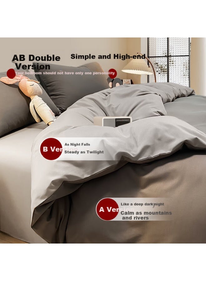 Crown Single Bedding Set 150x200cm A Class Summer Washed Cotton Brushed Single Student Dormitory 1.5x2m Bed Sheet Quilt Cover