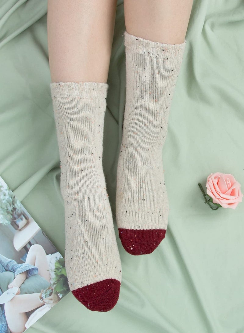 Cozy Winter Wool Socks for Women, Size 35-45 (5-10), Soft Thermal Socks, Warm & Thick Winter Socks, Ideal Women's Gifts (5 Pairs) - Image 3