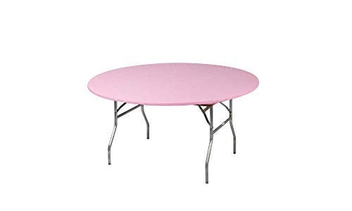 Kwik-Covers KwikCovers 60 Round Fitted Plastic Table Covers Bundle of 5 Pink 
