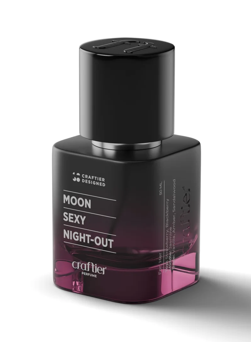 Craftier Designed MOON SEXY NIGHT-OUT Eau De Parfum For Women - 50ml, Long Lasting Fruity Sweet Perfume, Longevity Upto 24 Hours, Premium Women's Fragrance For Summer