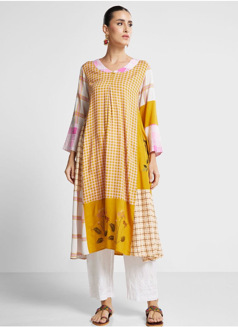 Nishat Linen - Embroidered Pleated Kurti - Image 1