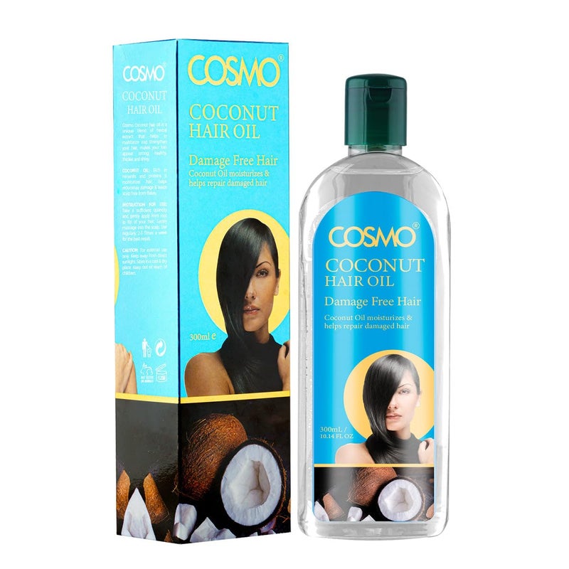 COSMO Coconut Hair Oil 300ml Herbal Extracts, Damage Free, Non Greasy Formula, Deeply Moisturizing, Healthy & Shiny Hair, For Unisex, For All Hair Types - Image 2