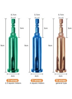 Realfrog Wire Twisting Tools, Wire Strippers and Stranders, 4 Square 3 Way/5 Way Automatic Strander Drill Tool Accessories for Stripping and Twisting Wire Cable 3 Pcs  - Image 3