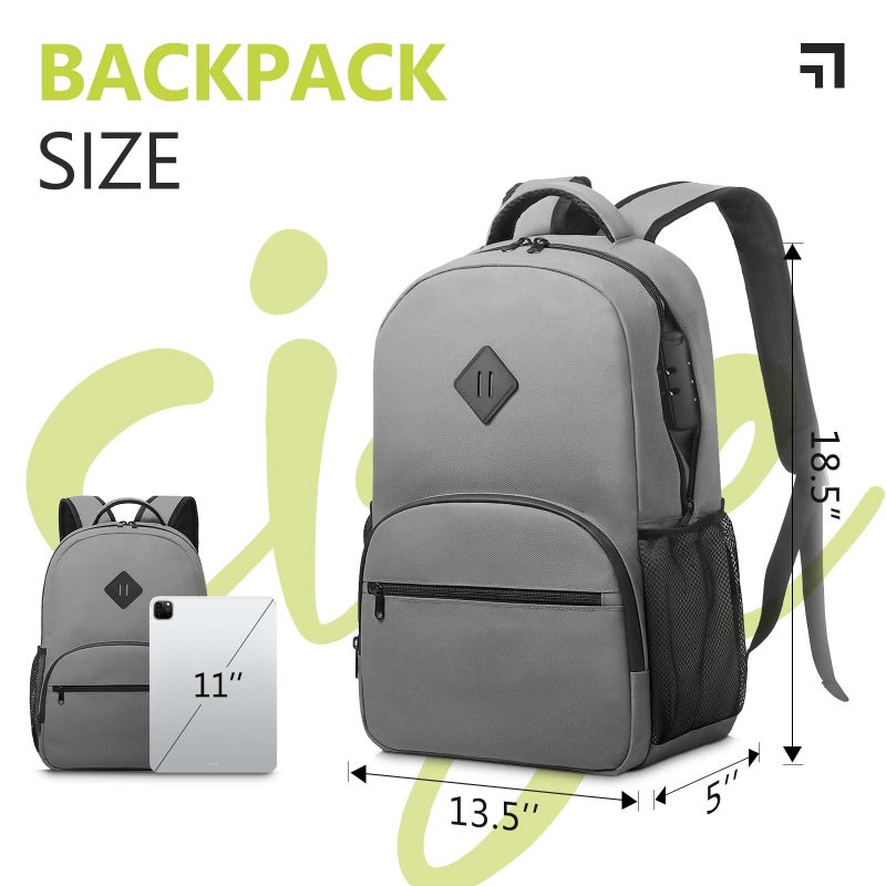 OZCHIN Smell Proof Backpack With Combination Lock, Double Sealed Zipper ClassicsSmell Proof Travel Backpack, Large Capacity Smell Proof Container Carbon Enduring, Great Gifts for Men Women - Image 2