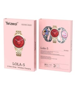 Telzeal Smart Watch LOLA-5 For Women with 2 Pair Strap and Bracelet Embroidered Multicolour  - Image 1