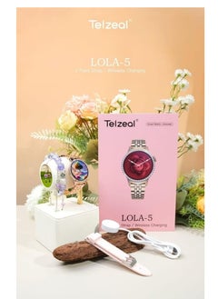 Telzeal Smart Watch LOLA-5 For Women with 2 Pair Strap and Bracelet Embroidered Multicolour  - Image 3