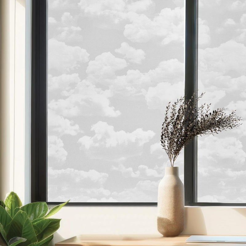 Artscape Clouds 24 x 36 Inch Window Film, Made in USA â€“ Provides Decorative Privacy, Non-Adhesive, Etched Frosted Glass Pattern, UV Protection, Easy to Apply and Removable - Image 1