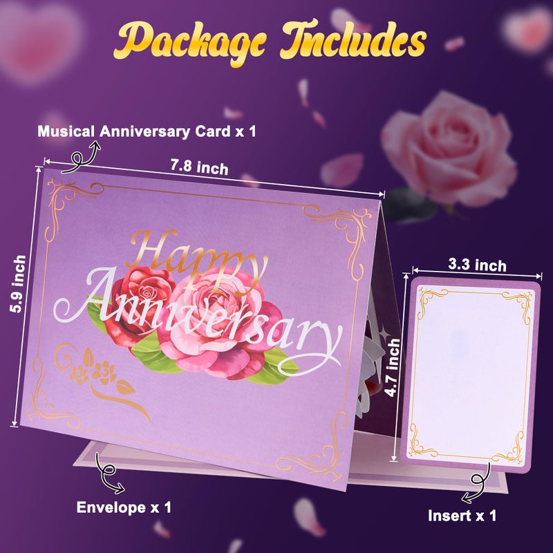 Airpark Anniversary Card with Music & Lights, 3D Pop Up Happy Anniversary Cards for Him Her Husband Wife Men Women, Ideal Gift for Wedding Anniversary, Couples and Valentineâ€™s Day - Image 5