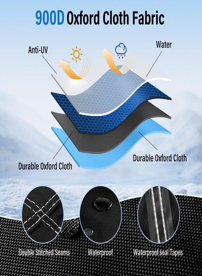GOTRUTH Snow Blower Cover, Heavy 900D Oxford Fabric Waterproof Outdoor Snowblower Covers, Universal Size Fits Single and Two Stage Snow Blowers, Water, Wind, UV, W/Adjustable Buckle and Vents - Black - Image 3