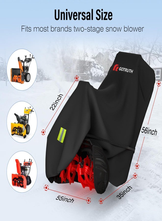 GOTRUTH Snow Blower Cover, Heavy 900D Oxford Fabric Waterproof Outdoor Snowblower Covers, Universal Size Fits Single and Two Stage Snow Blowers, Water, Wind, UV, W/Adjustable Buckle and Vents - Black - Image 2