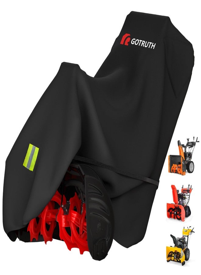 GOTRUTH Snow Blower Cover, Heavy 900D Oxford Fabric Waterproof Outdoor Snowblower Covers, Universal Size Fits Single and Two Stage Snow Blowers, Water, Wind, UV, W/Adjustable Buckle and Vents - Black - Image 1