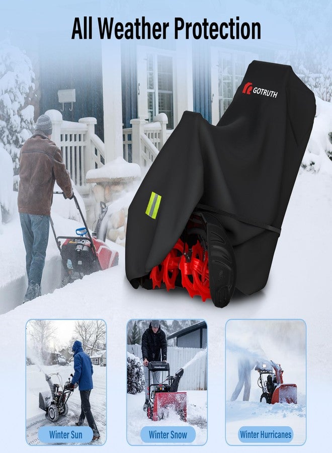 GOTRUTH Snow Blower Cover, Heavy 900D Oxford Fabric Waterproof Outdoor Snowblower Covers, Universal Size Fits Single and Two Stage Snow Blowers, Water, Wind, UV, W/Adjustable Buckle and Vents - Black - Image 5