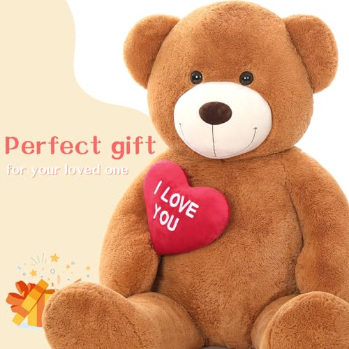 Tezituor Giant Teddy Bear Stuffed Animal 5Ft with HeartLarge I Love You Bear Plush Toys for Kids Gift for Girlfriend - Image 5