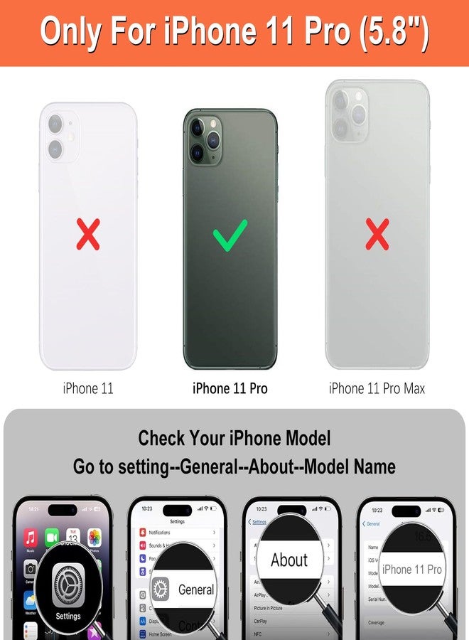 iCoverCase for iPhone 11 Pro Wallet Case with Card Holder and Wrist Strap, PU Leather Kickstand Card Slots Zipper Pocket Magnetic [Detachable] Flip Cover Case 5.8 Inch (Blue) - Image 2