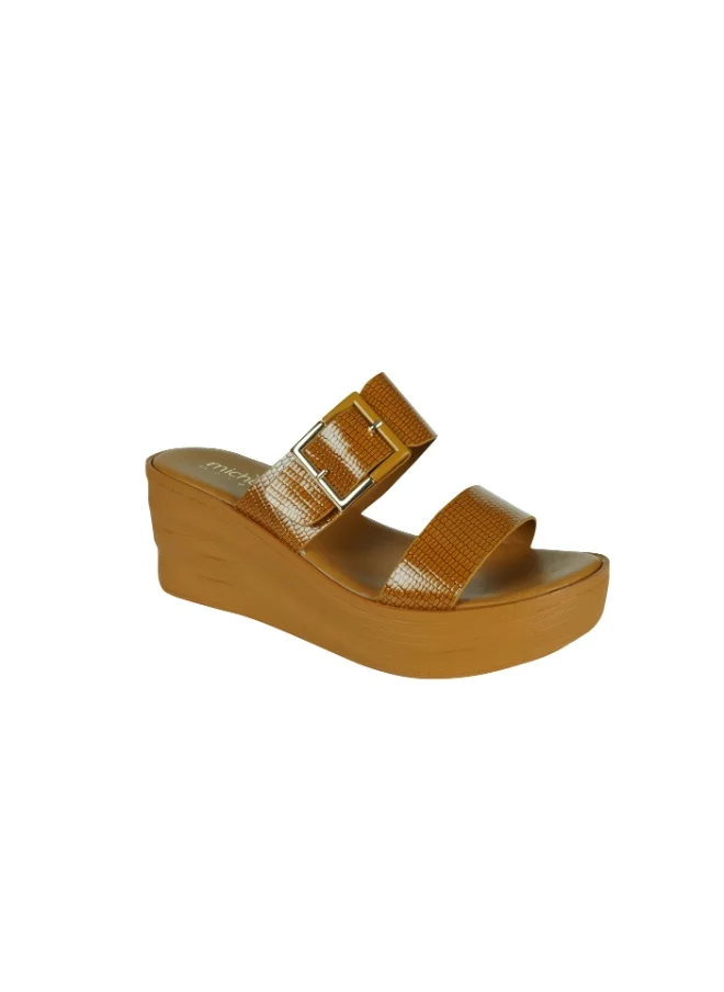 ميشيل مورجان 092-2566 Michelle Morgan Ladies Wedge Sandals 219RJ662 Camel