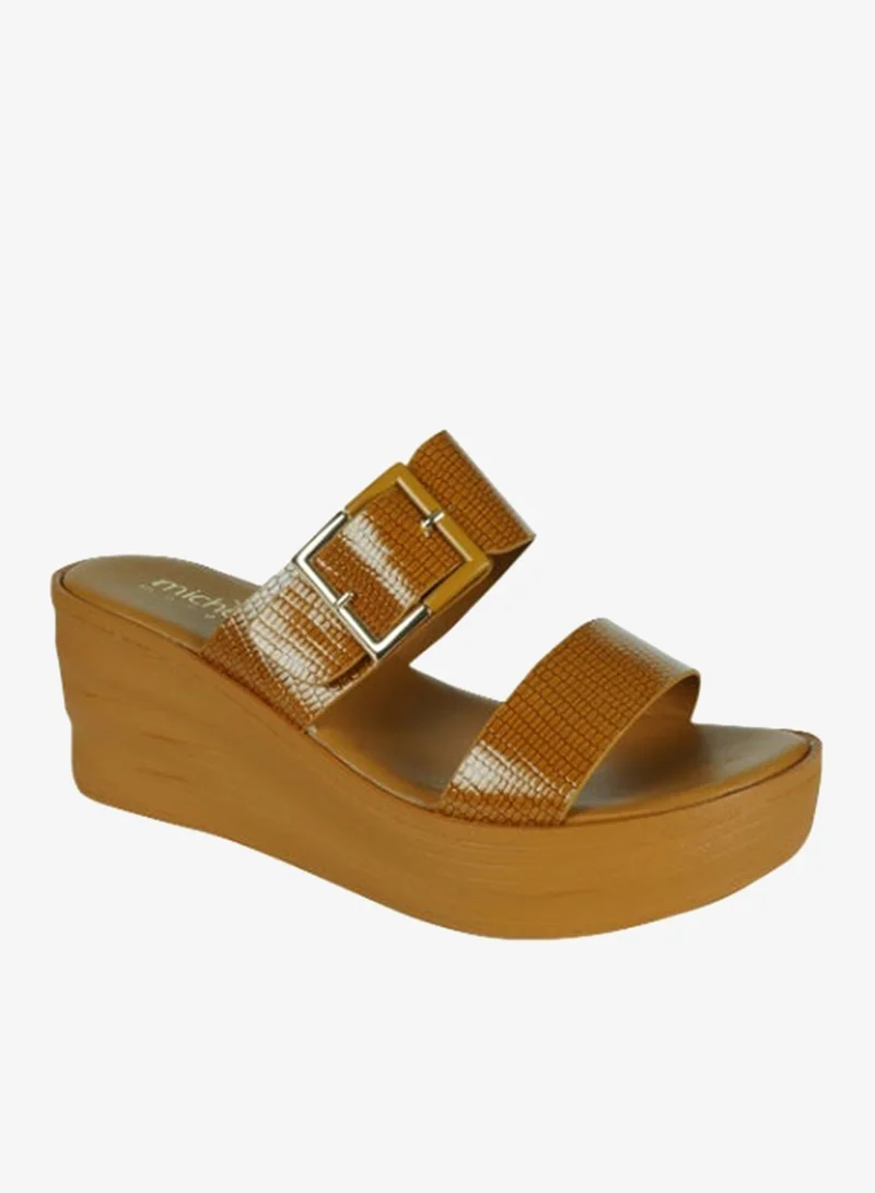 092-2566 Michelle Morgan Ladies Wedge Sandals 219RJ662 Camel