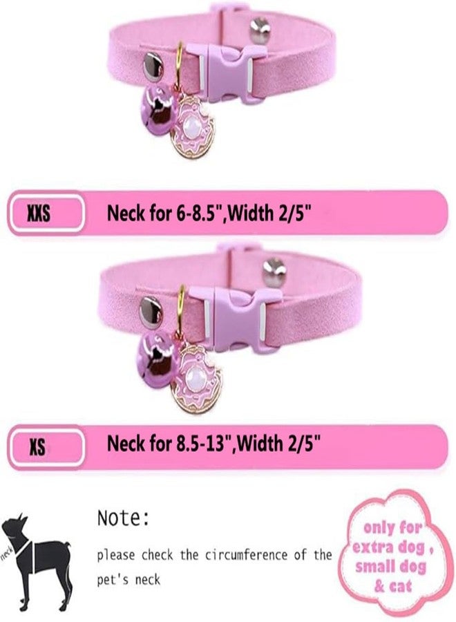 WeimoMonkey Purple XXS Dog Collar with Bell, Puppy Collar Girls Cute Cat Collars with Bells for XXS Xs Small Tiny Female Dogs Pet Kitten Animal - Image 2