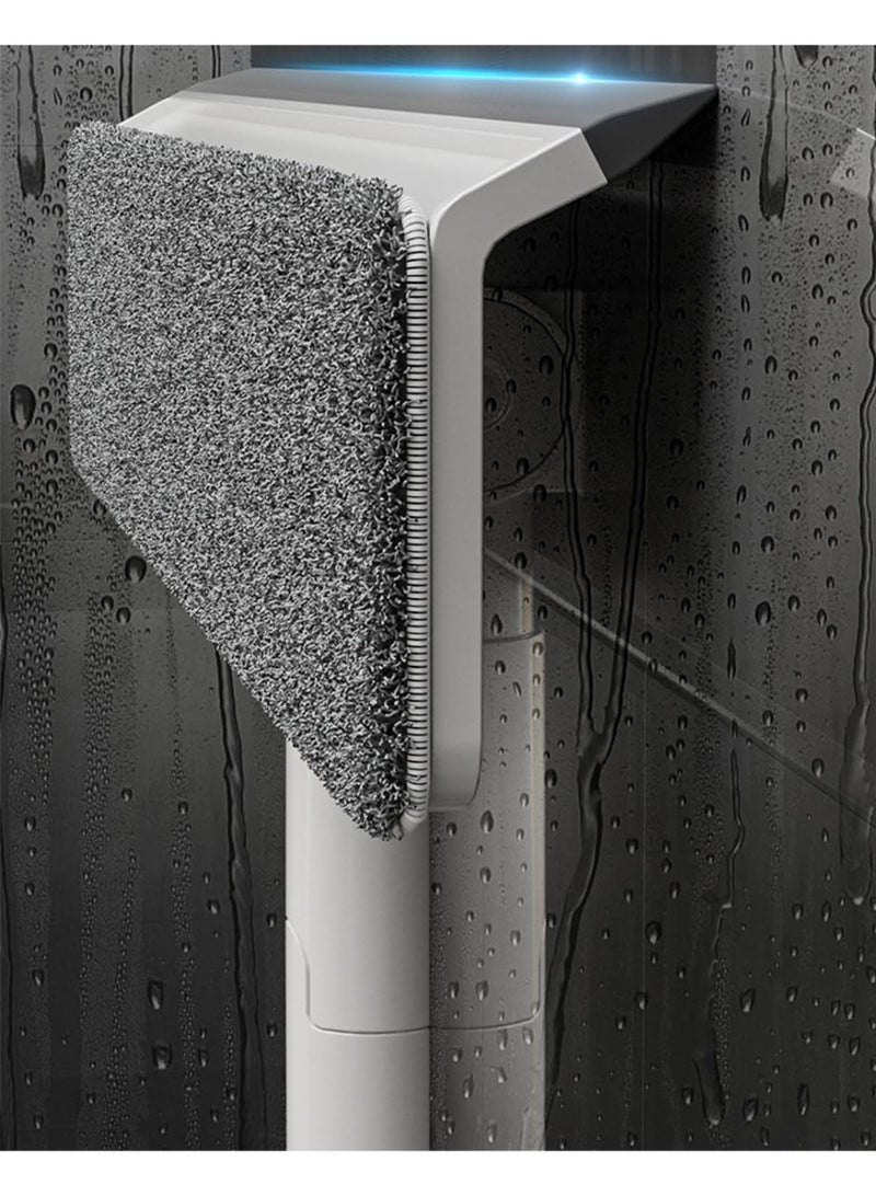 2-in-1 Window Squeegee & Brush Cleaner Kit with 2 Microfiber Clothes - أداة تنظيف نافذة مقبض طويل تلسكوبي للزجاج والمرايا والبلاط - للاستخدام الداخلي والخارجي في المنازل والمساجد السعودية - Image 5