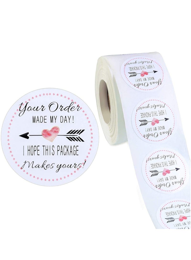 SOLARAE ملصقات تجارية زخرفية، 500 قطعة طلبك جعل يومي، ملصق دائري ذاتي اللصق، شكرًا لك على أختام الأظرف والأكياس، مستلزمات الحفلات (أحمر، 3 سم / 1.2 بوصة) - Image 1