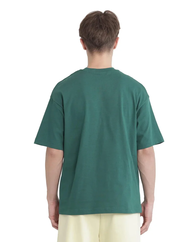 Rare Rabbit Men's Typography Print Oversized Fit T-Shirt