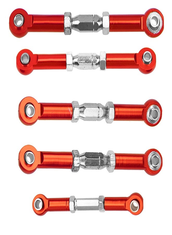 Vgoohobby Metal Turnbuckles Rod Camber Links Steering Linkage Tie Rods Pull Rod Compatible with Redcat Racing Blackout SC,SC Pro, XTE, XTE Pro,XBE,XBE Pro 1/10 RC Car (Red) - Image 4