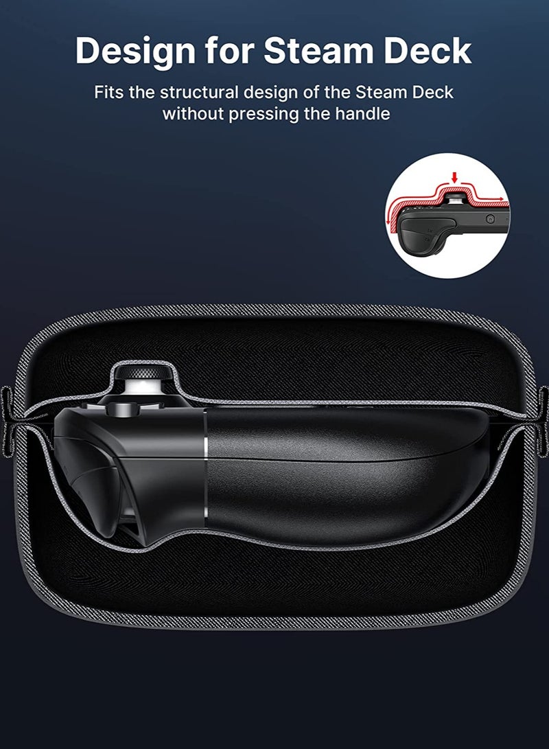 Zikra Carrying Case Compatible with Steam Deck, Protective Hard Shell Carry Case Built-in AC Adapter Charger Storage, Portable Travel Carrying Case Pouch for Steam Deck Console & Accessories - Image 5