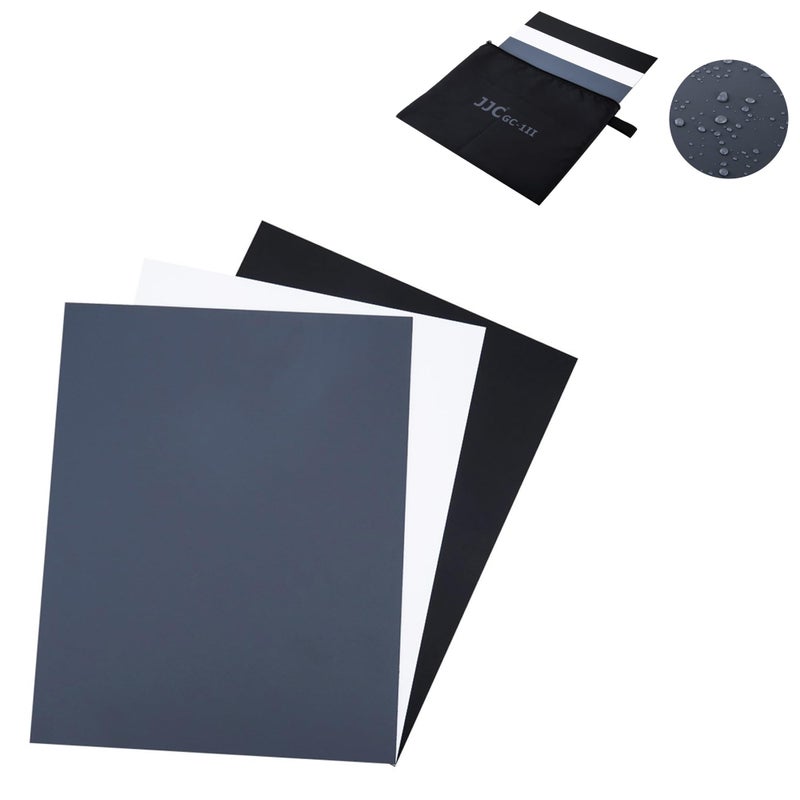 JJC 18 Neutral Grey Card JJC White Balance Card for DSLR Camera Video Film 10x8 PVC Exposure Photography Card Custom Calibration Camera Checker Card with GreyWhiteBlack Cards a Storage Bag - Image 2