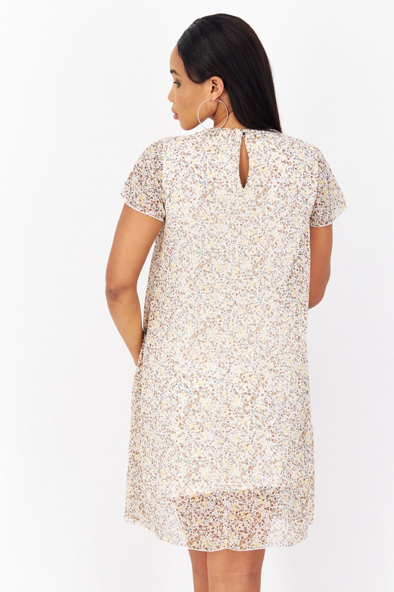 Zero Women Floral Printed Mini Dress, Multicolor - Image 4