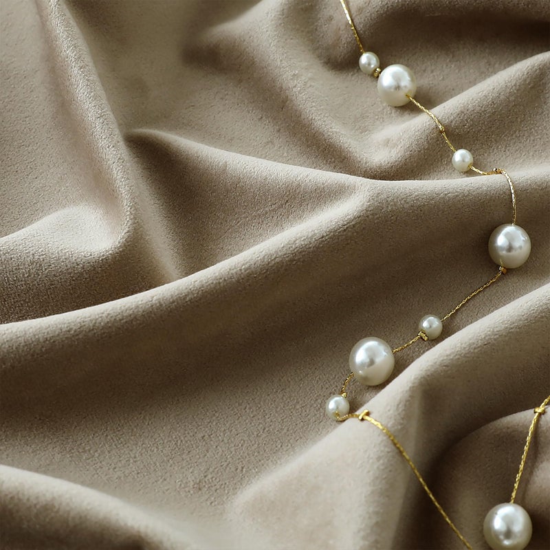 Timeper Taupe Velvet Curtains 90 Inches 2 Panels  Light Blocking Curtains For Bedroom Living Room Thermal Insulated Luxury Super Soft Window Drapes Back Tab & Rod Pocket W52 X L90 Inches - Image 5