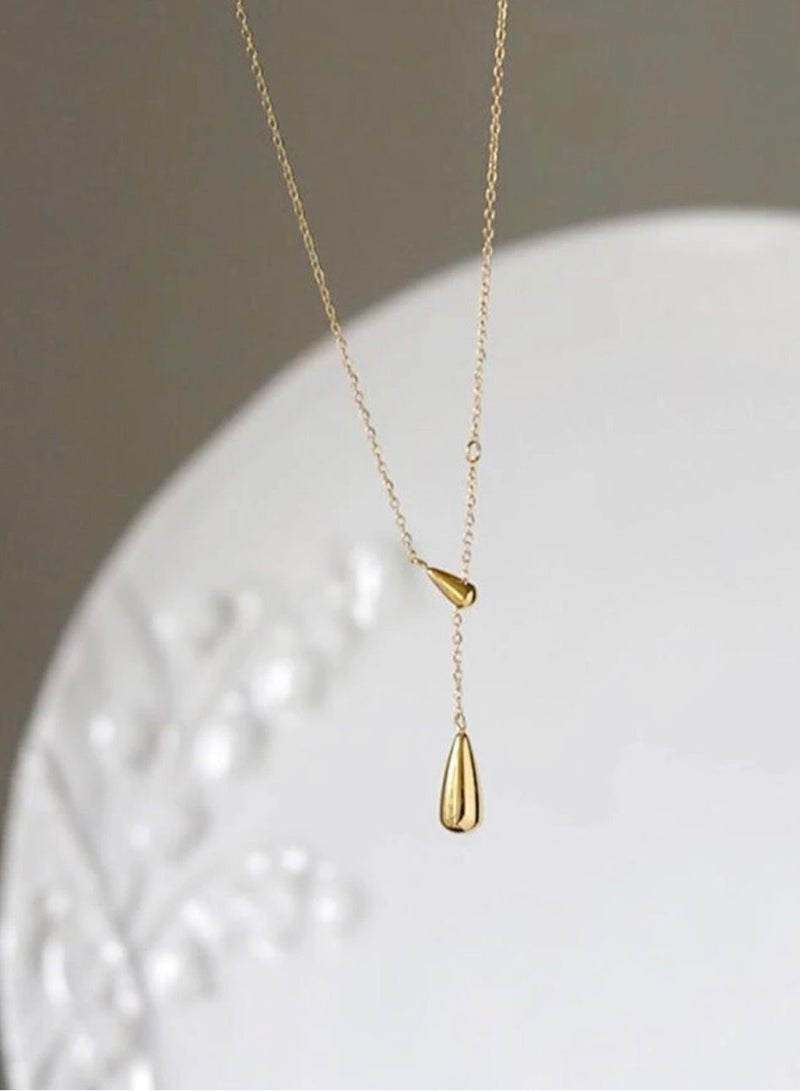 نونز أب سلسال مصنوع من الاستانلس ستيل مطلي باللون الذهبي عيار 18 - Image 3