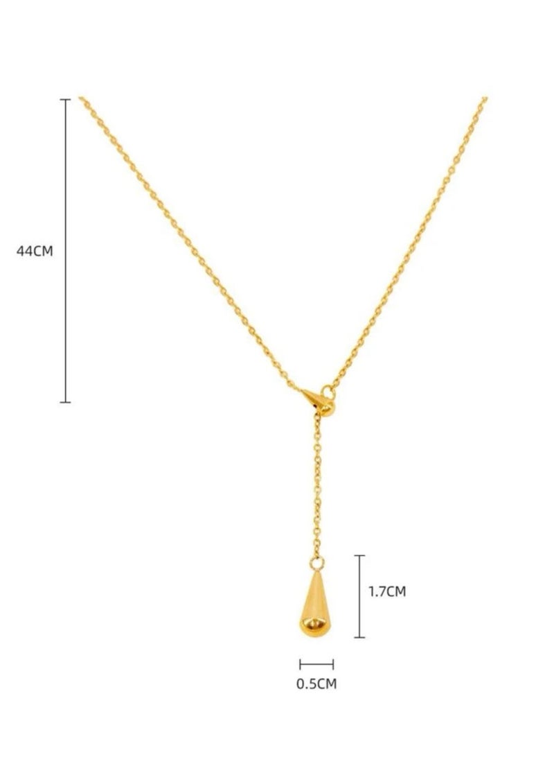 نونز أب سلسال مصنوع من الاستانلس ستيل مطلي باللون الذهبي عيار 18 - Image 4