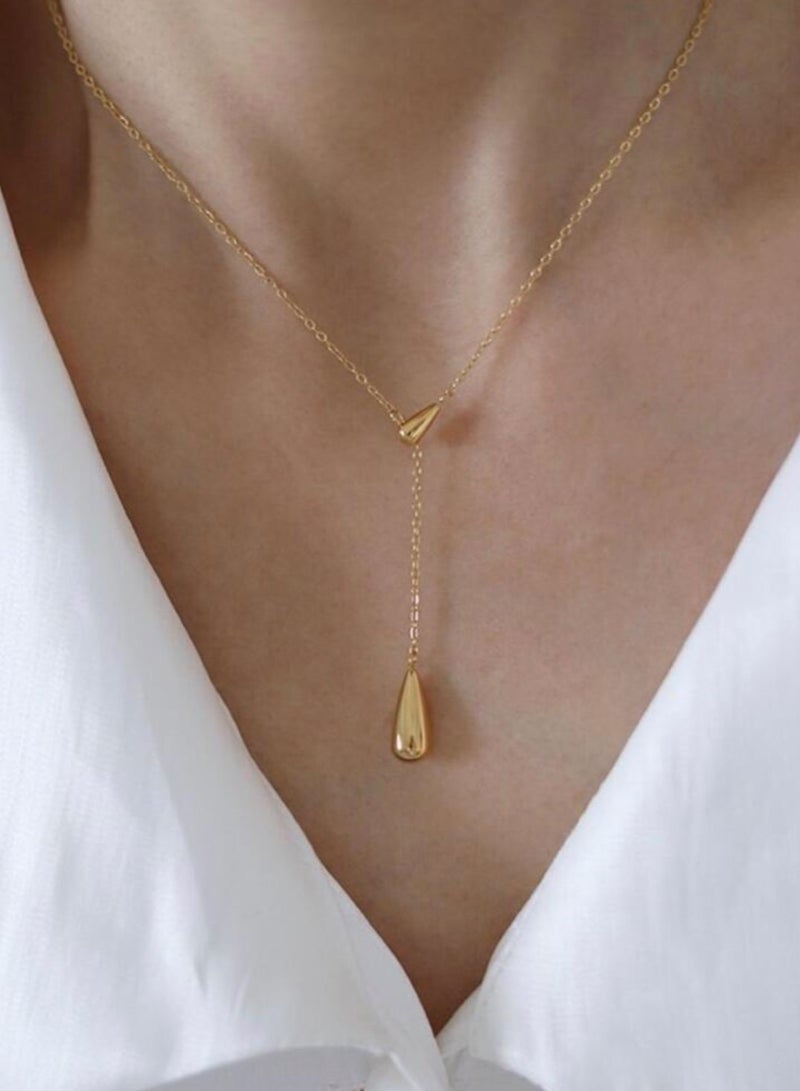 نونز أب سلسال مصنوع من الاستانلس ستيل مطلي باللون الذهبي عيار 18 - Image 2